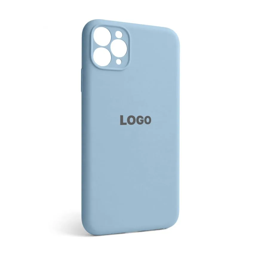 Чохол Silicone Case для смартфонів силіконовий 11 Pro Max блакитний закрита камера