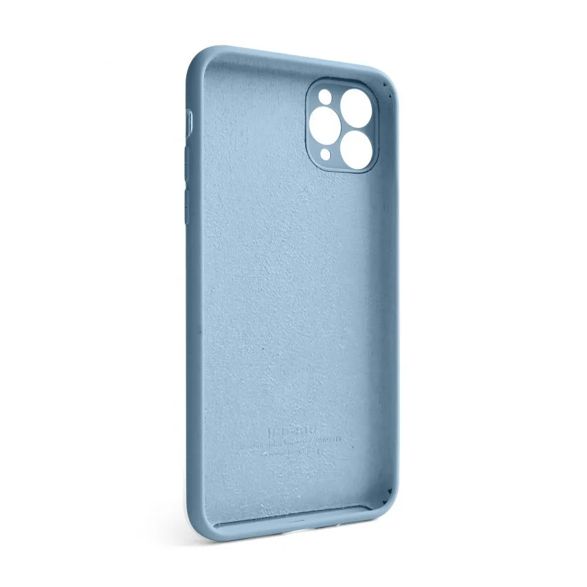 Чохол Silicone Case для смартфонів силіконовий 11 Pro Max блакитний закрита камера