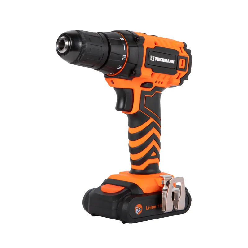 Акумуляторний шуруповерт-дриль Tekhmann TCD-18 LIW 18В 2х2А·год 28Нм 0-350·1300об/хв 1.3кг у кейсі.