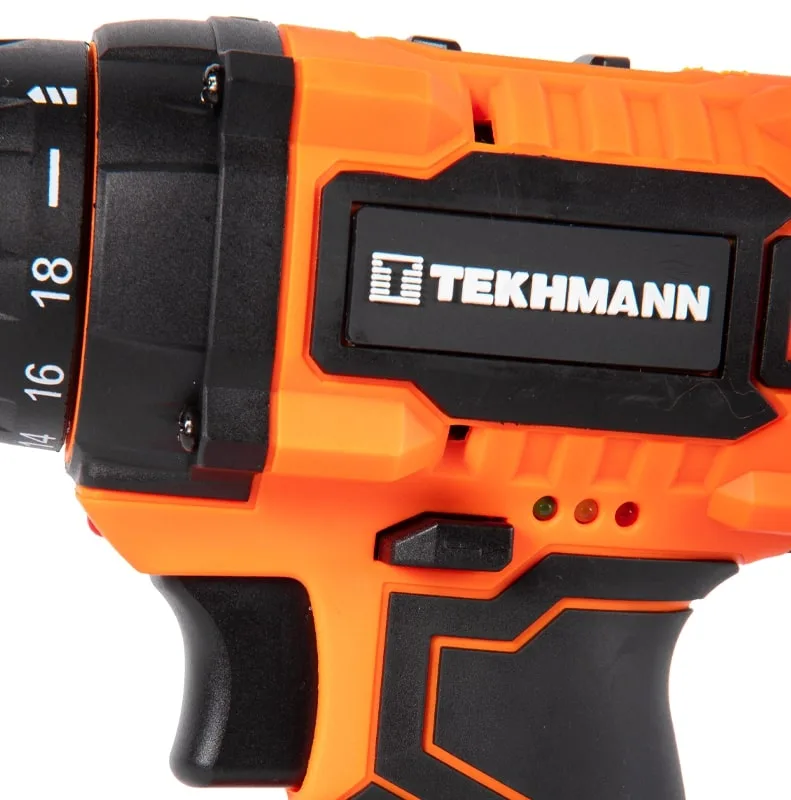 Акумуляторний шуруповерт-дриль Tekhmann TCD-18 LIW 18В 2х2А·год 28Нм 0-350·1300об/хв 1.3кг у кейсі.