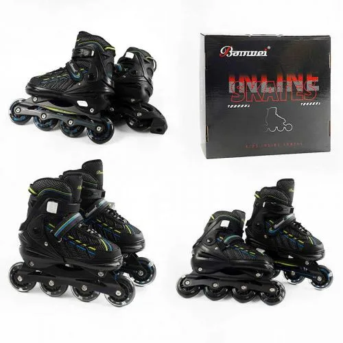 Роликовые коньки Best Roller с подсветкой колес размер 39-42 для скоростного катания с подшипниками ABEC-7.