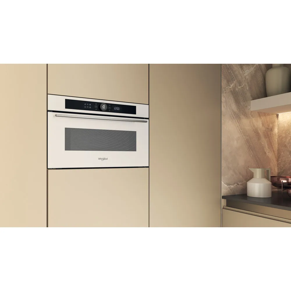 Мікрохвильова піч Whirlpool вбудована 31л 1000Вт гриль електронне управління для кухні мікрохвильовка біла