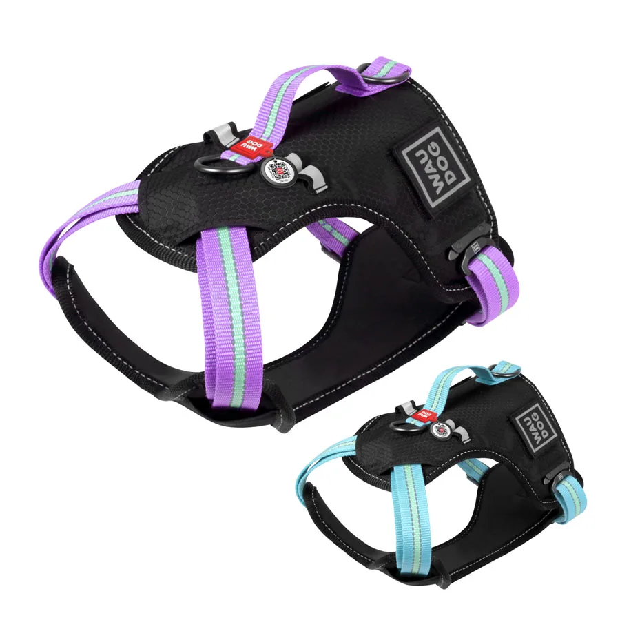Шлея WAUDOG Nylon M 20 мм 45-70 см 60-80 см фіолетова