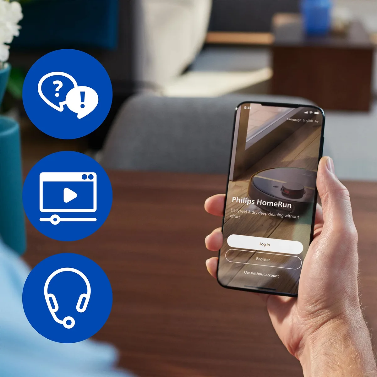 Робот-пилосос Philips 5000 Series, висота 29.2 см, функція вологого прибирання, контейнер для сміття 0.26 л, резервуар для води 0.