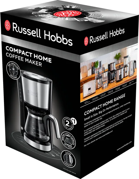 Кавоварка Russell Hobbs Крапельна 0,74 л 650 Вт Чорна Срібляста