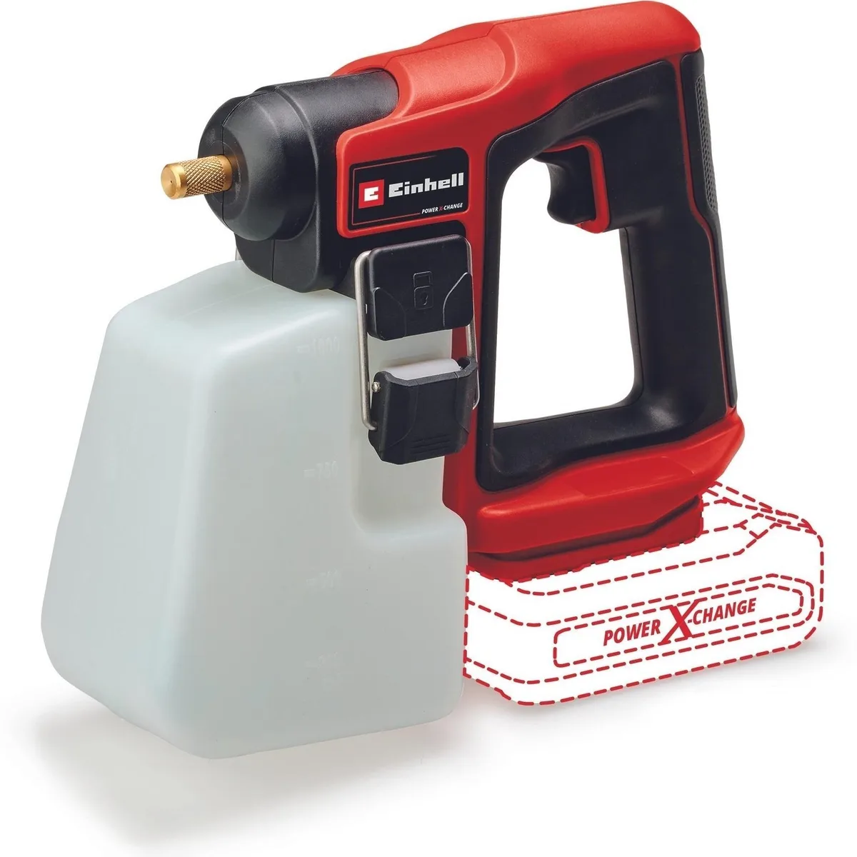 Акумуляторний фарборозпилювач Einhell GE-WS 18/10LI - Solo 18В, продуктивність 960 мл/хв, ємність бачка 1100 мл, без акумулятора т