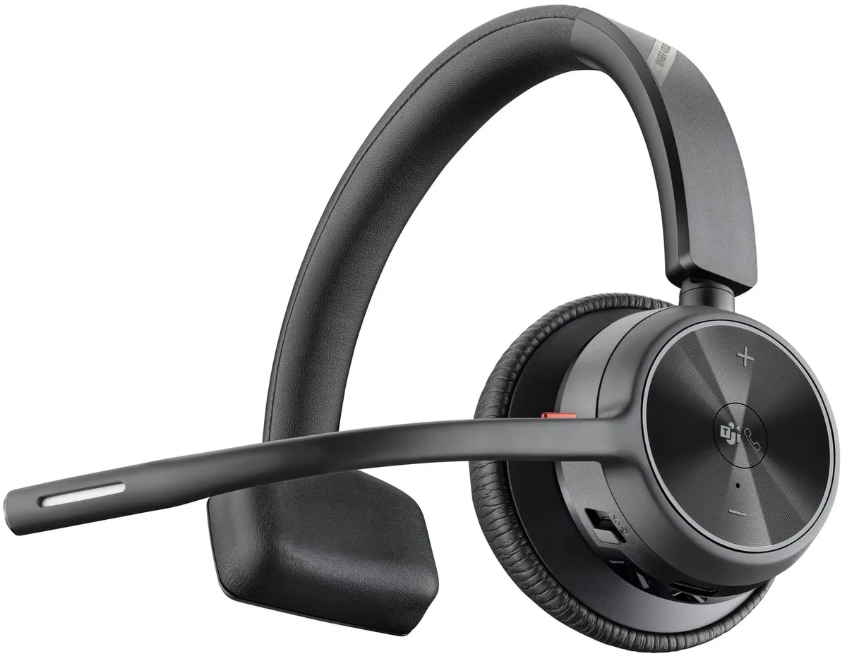 Гарнітура комп'ютерна моно On-ear Poly Voyager 4310-M з адаптером BT700, USB-A, Bluetooth, всеспрямований, Acoustic fence, сертифікат Microsoft Teams, чорний
