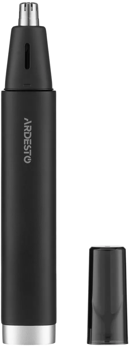 Тример ARDESTO TR-PWP для носа та вух, з нержавіючої сталі, з зарядкою USB-C до USB-A, чорного кольору.