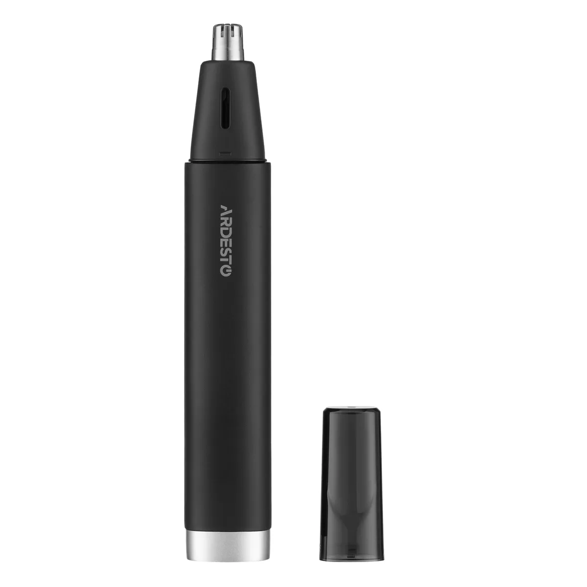 Тример ARDESTO TR-PWP для носа та вух, з нержавіючої сталі, з зарядкою USB-C до USB-A, чорного кольору.
