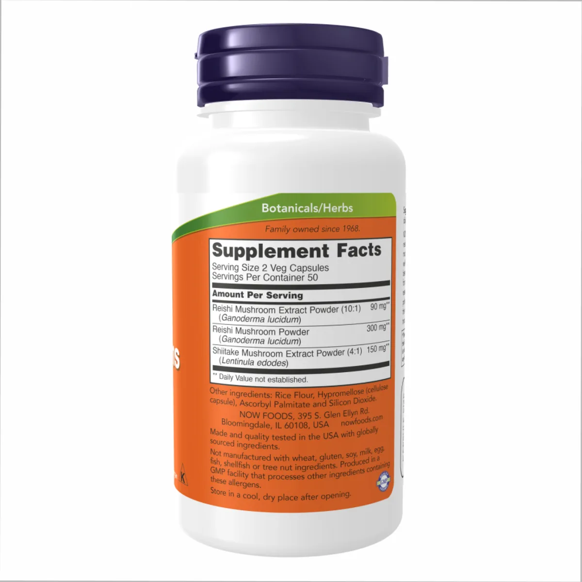 Гриби рейші Now Foods 270 мг 100 вегетаріанських капсул