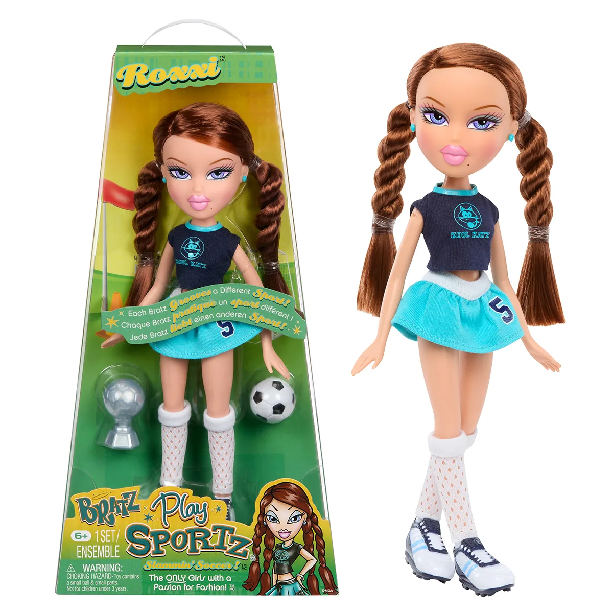 Ігровий набір Bratz Play Sportz лялька 29 см комбіновані матеріали чорна бірюзова