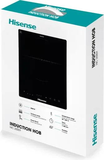 Індукційна плита Hisense 2000 Вт 1 конфорка чорна склокераміка 29х36 см