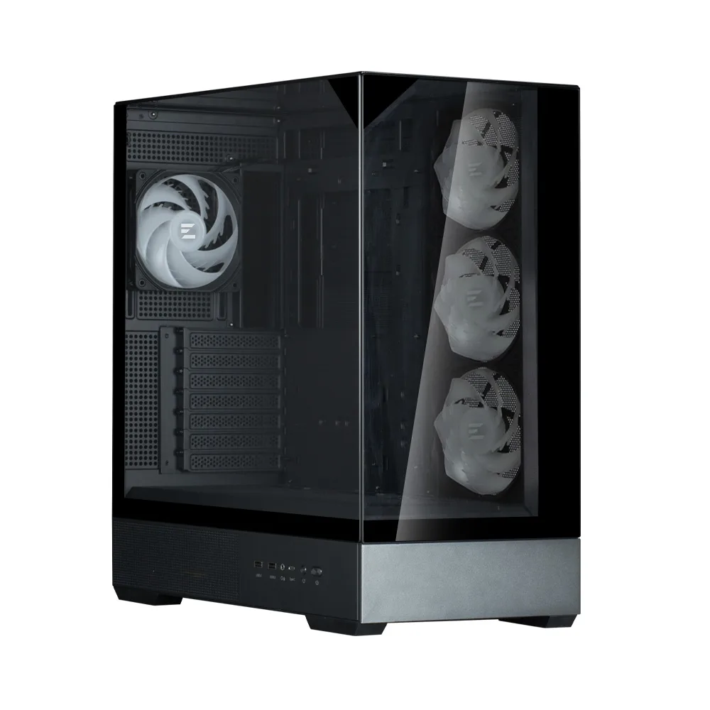 Корпус Zalman P40 Prism Plus без БЖ, 2xUSB3.0, 1x Type C, 3x120мм ARGB Reverse,  1x120мм ARGB, VGA 420мм, LCS ready, TG TG Side/Front/Top Panel, ATX, чорний