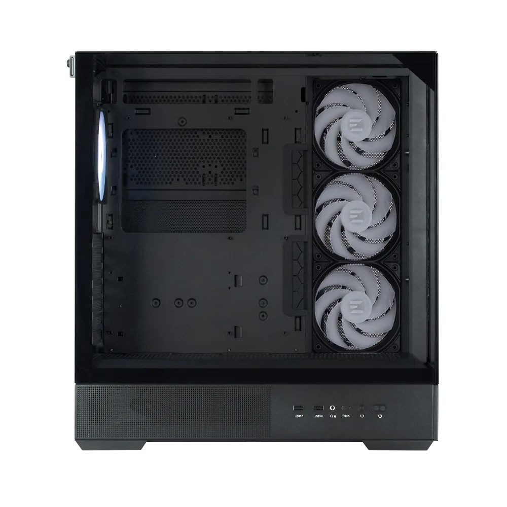 Корпус Zalman P40 Prism Plus без БЖ, 2xUSB3.0, 1x Type C, 3x120мм ARGB Reverse,  1x120мм ARGB, VGA 420мм, LCS ready, TG TG Side/Front/Top Panel, ATX, чорний