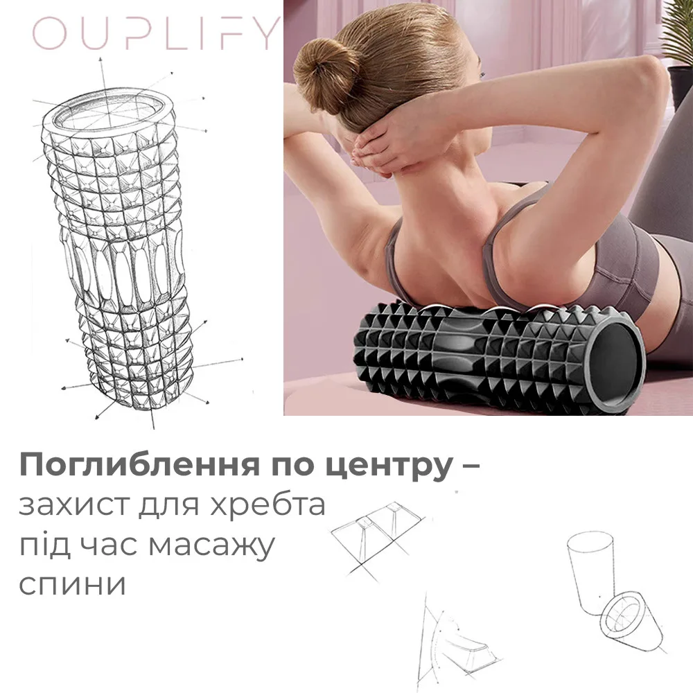 Масажний ролик Active Point EVA 33х12 см Чорний