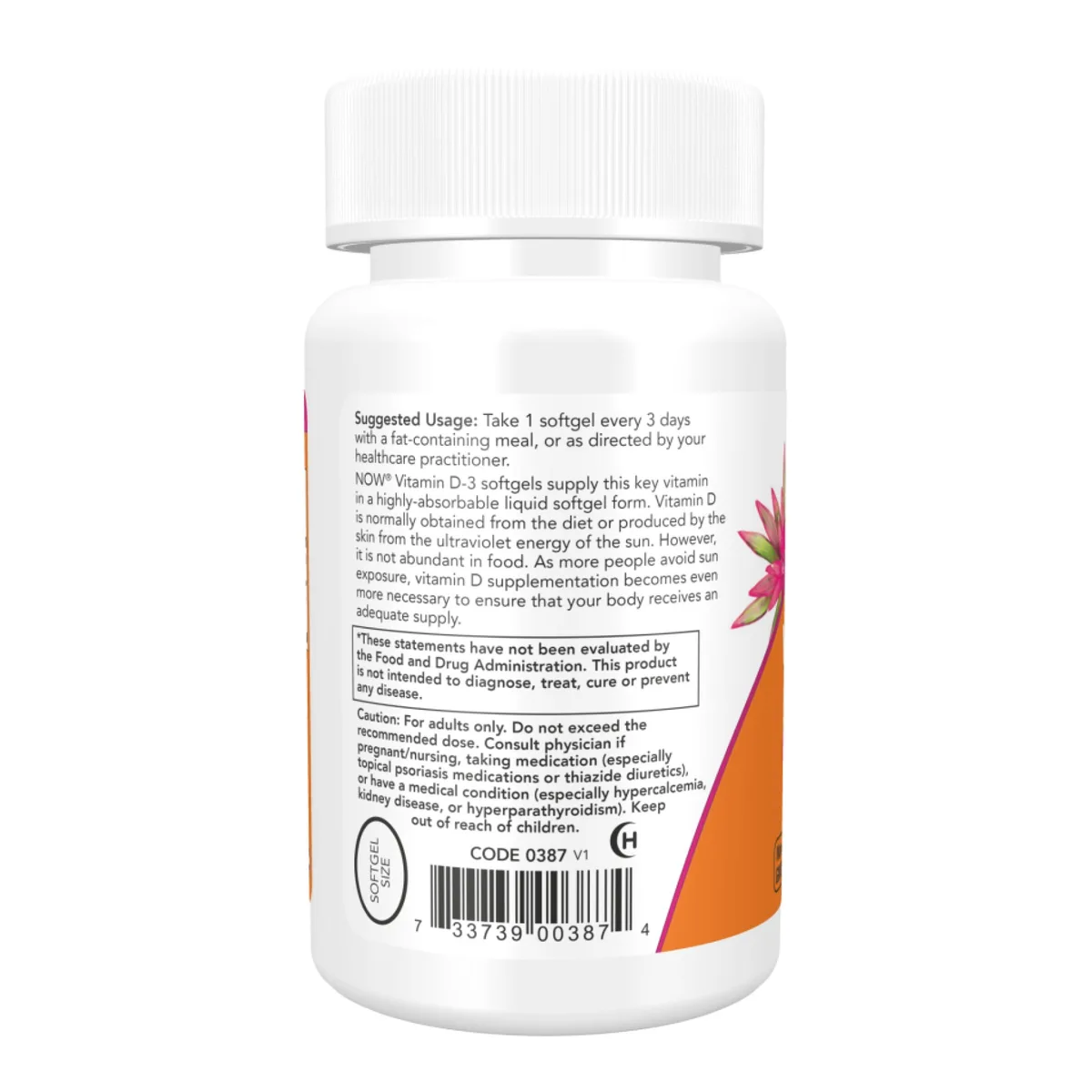 Витамин D3 10000 IU NOW Foods мягкие капсулы 30 штук