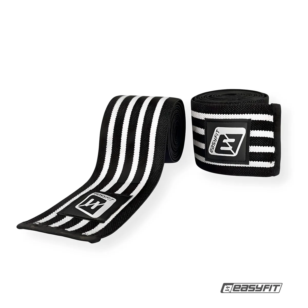 Бинт для присідань EasyFit поліестер 200 см чорнобілий