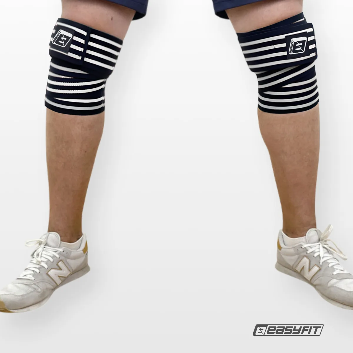 Бинт для присідань EasyFit поліестер 200 см чорнобілий
