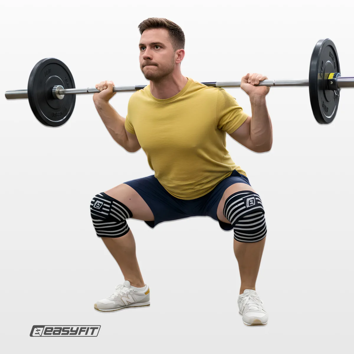Бинт для присідань EasyFit поліестер 200 см чорнобілий