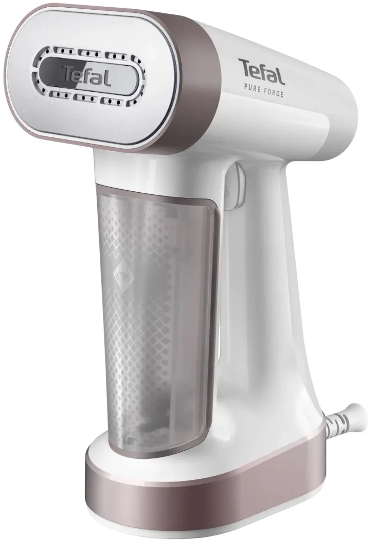 Парогенератор Tefal компактний Pure Force 2в1, 1800Вт, 180мл, безперервна подача пари - 35гр, керамічна підошва, білий.