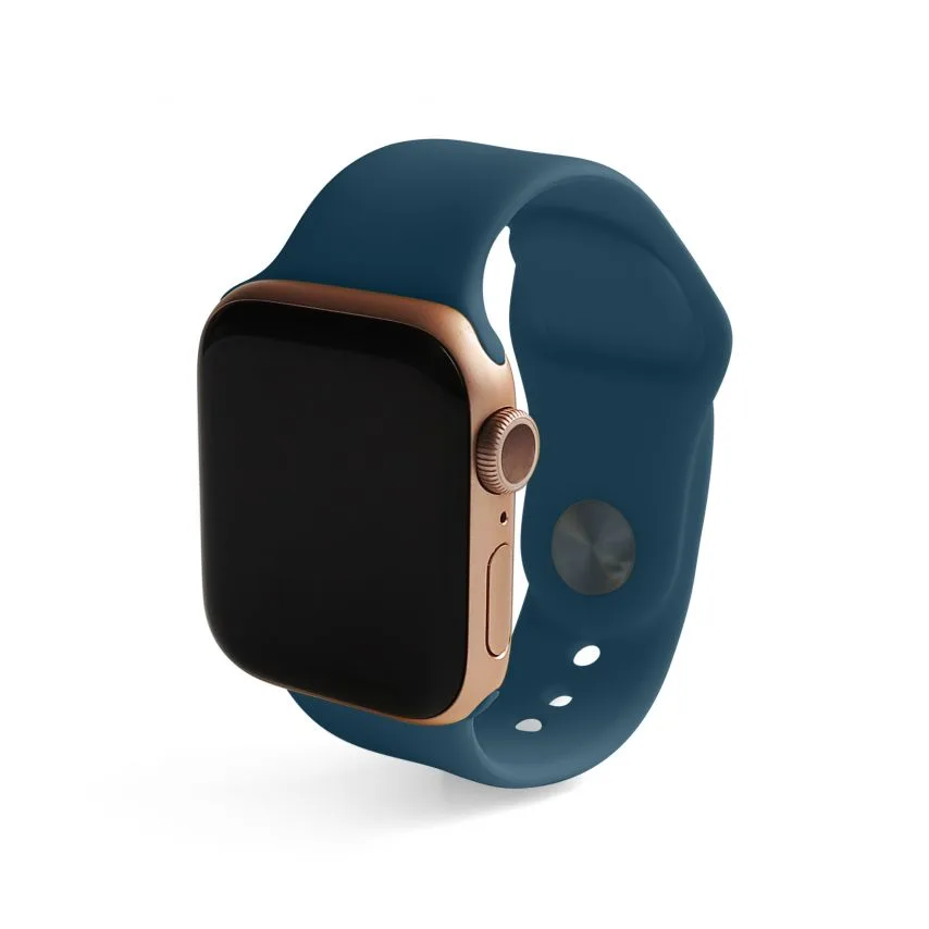 Ремешок для Apple Watch силиконовый 42-44 мм S/M серо-зеленый