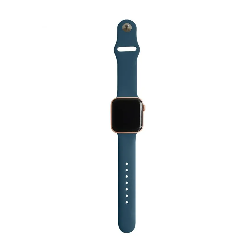 Ремінець для Apple Watch силіконовий 42-44 мм S/M сіро-зелений