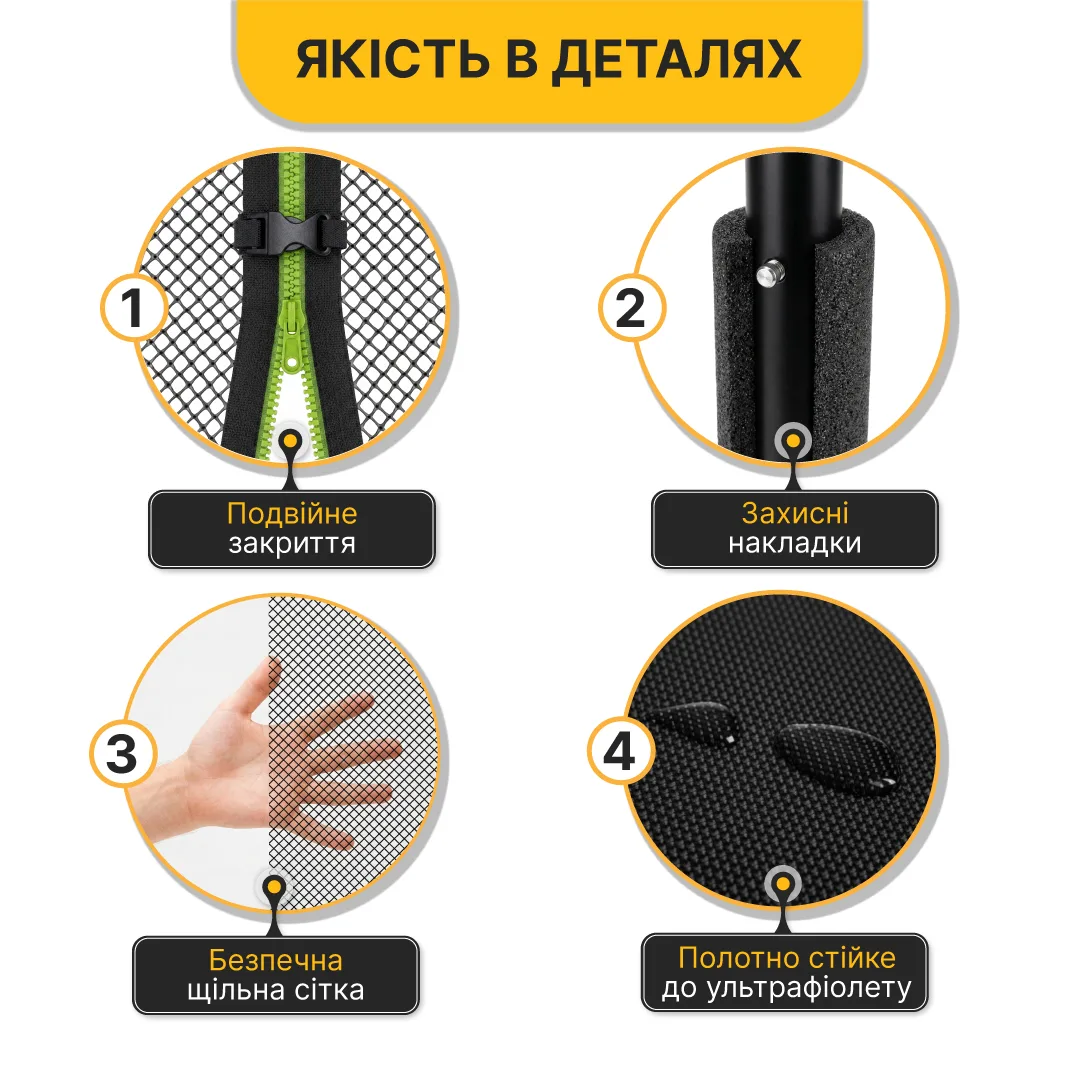 Батут LEOBRO ПП 374 см зеленый с внутренней защитной сеткой