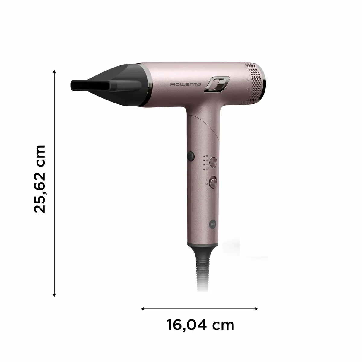 Фен Rowenta T-Shape Maestria Nano, складной, 1700Вт, 3 режима, ионизация, холодный обдув, удобный кейс, розовый