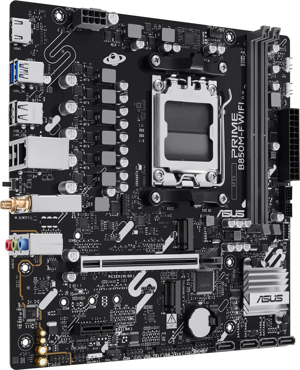 Материнcька плата ASUS PRIME B850M-F WIFI sAM5 B850 2xDDR5 M.2 HDMI Wi-Fi BT mATX