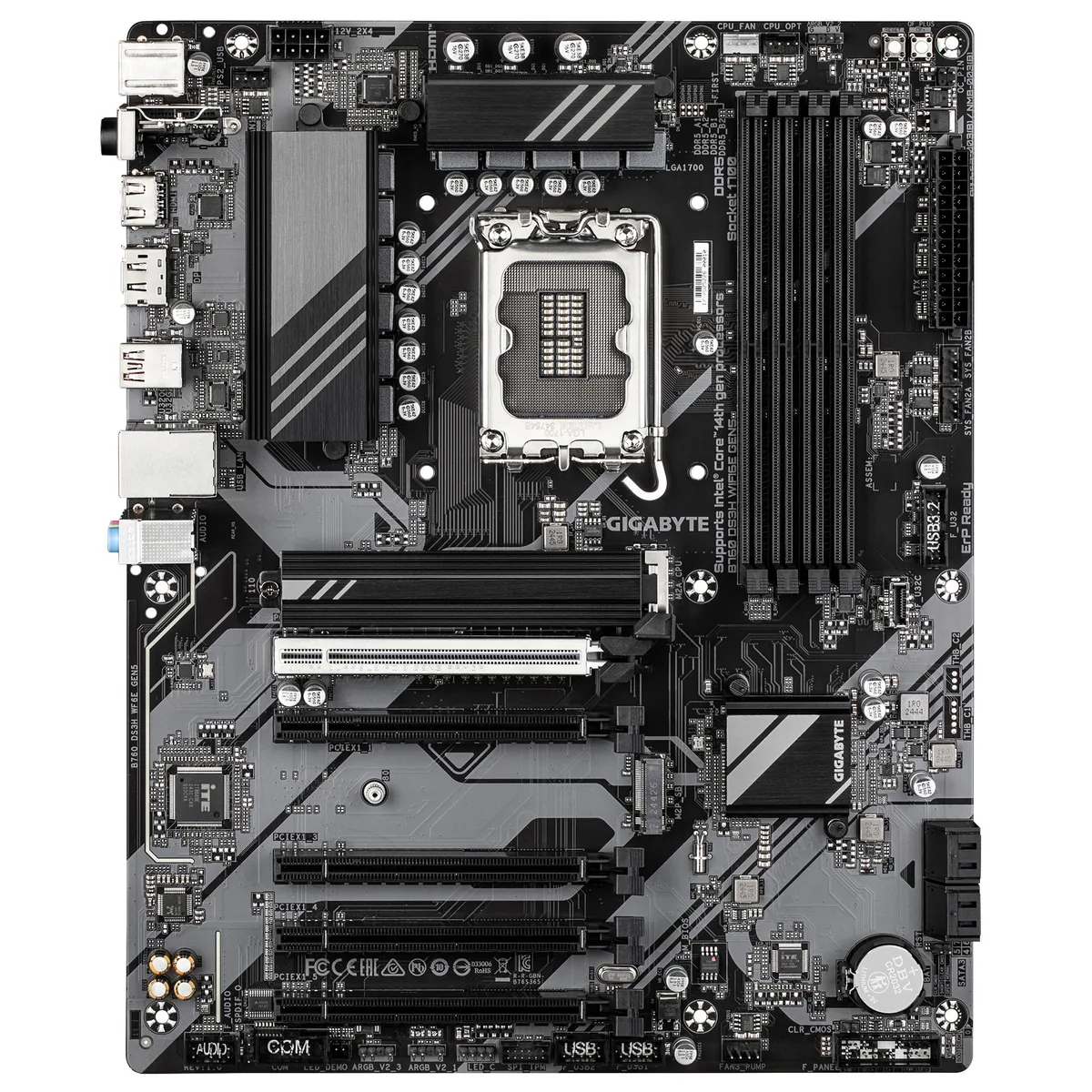 Материнська плата GIGABYTE B760 DS3H WF6E GEN5 B760 s1700 4xDDR5 M.2 HDMI Wi-Fi BT ATX