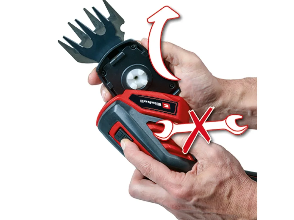 Акумуляторні ножиці для стрижки трави та кущів Einhell GC-CG 36/70 Li, 3.6 В, 1х2 А·год, різання 7/11 см, крок різу 8 мм, телескоп