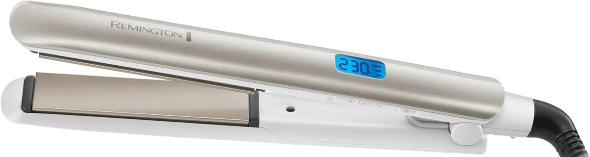 Випрямляч волосся Remington Hydraluxe, 55Вт, 9 температурних режимів (150-230°C), з дисплеєм, керамічним покриттям, білий.