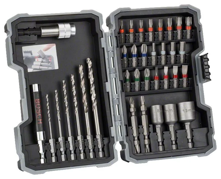 Набір магнітних бітотримачів та торцевих головок Bosch Professional Pro-Mix Metal, 35 одиниць.