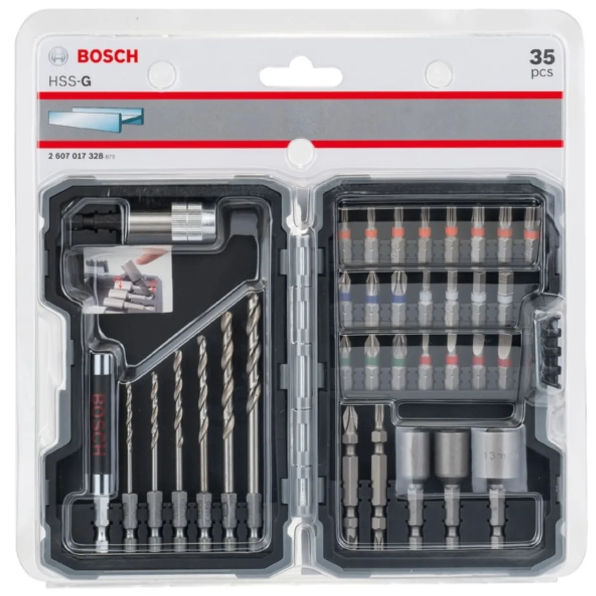 Набір магнітних бітотримачів та торцевих головок Bosch Professional Pro-Mix Metal, 35 одиниць.