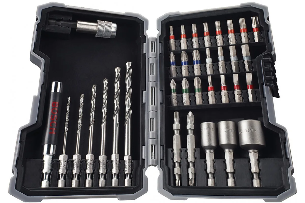 Набір магнітних бітотримачів та торцевих головок Bosch Professional Pro-Mix Metal, 35 одиниць.