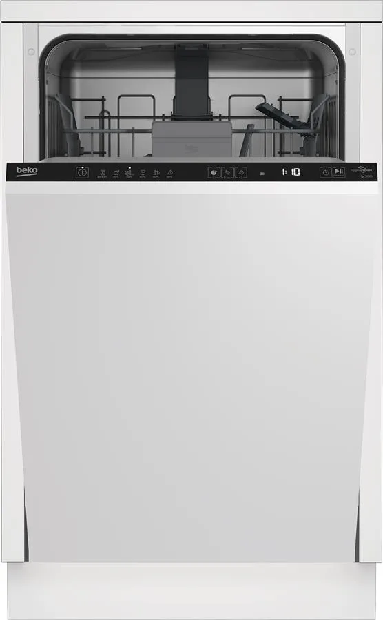 Вбудована посудомийна машина Beko, на 10 комплектів, клас енергоефективності A++, 45 см, з дисплеєм, біла.