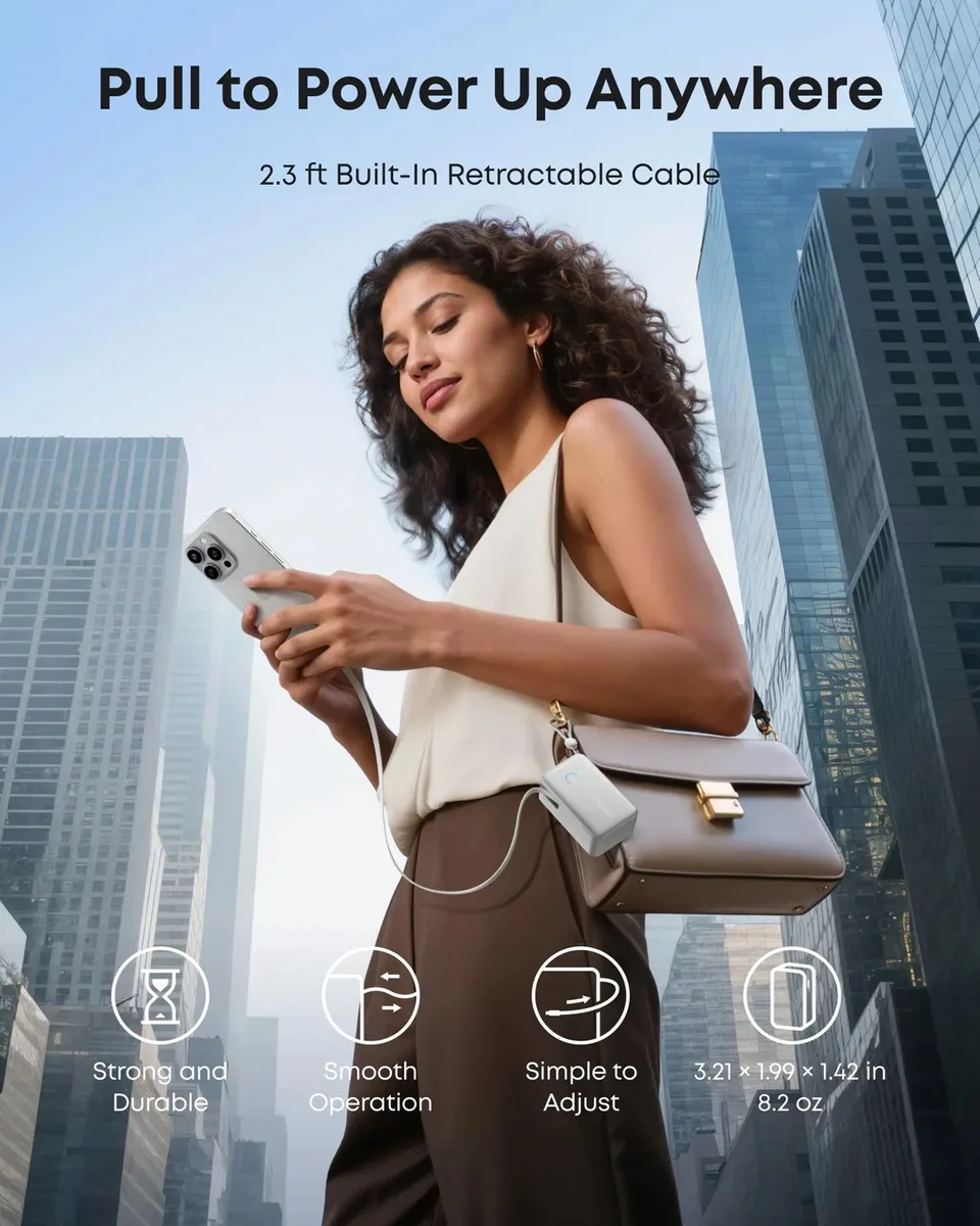 Портативний зарядний пристрій Anker 10000 мАг 45Вт USB-C 81,5х50,5х36,1 мм Білий