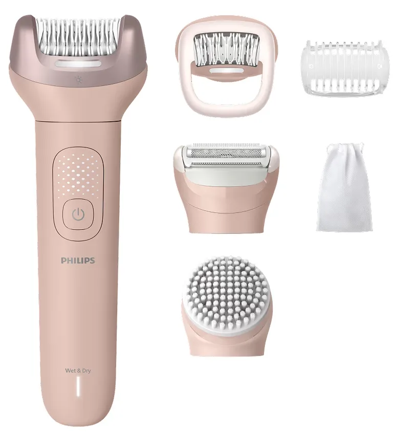 Епілятор Philips пінцетний акумуляторний рожевий для сухої та вологої епіляції 32 пінцети