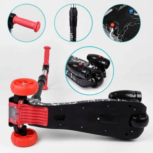 Самокат Best Scooter с парогенератором и музыкой для детей с дымом и складным рулем.