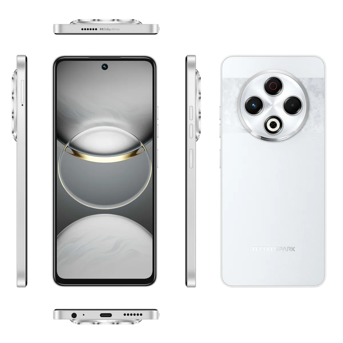 Смартфон TECNO Spark 30 (KL6) 6.78" 8/128ГБ, 2SIM, 5000мА•год, Astral Ice