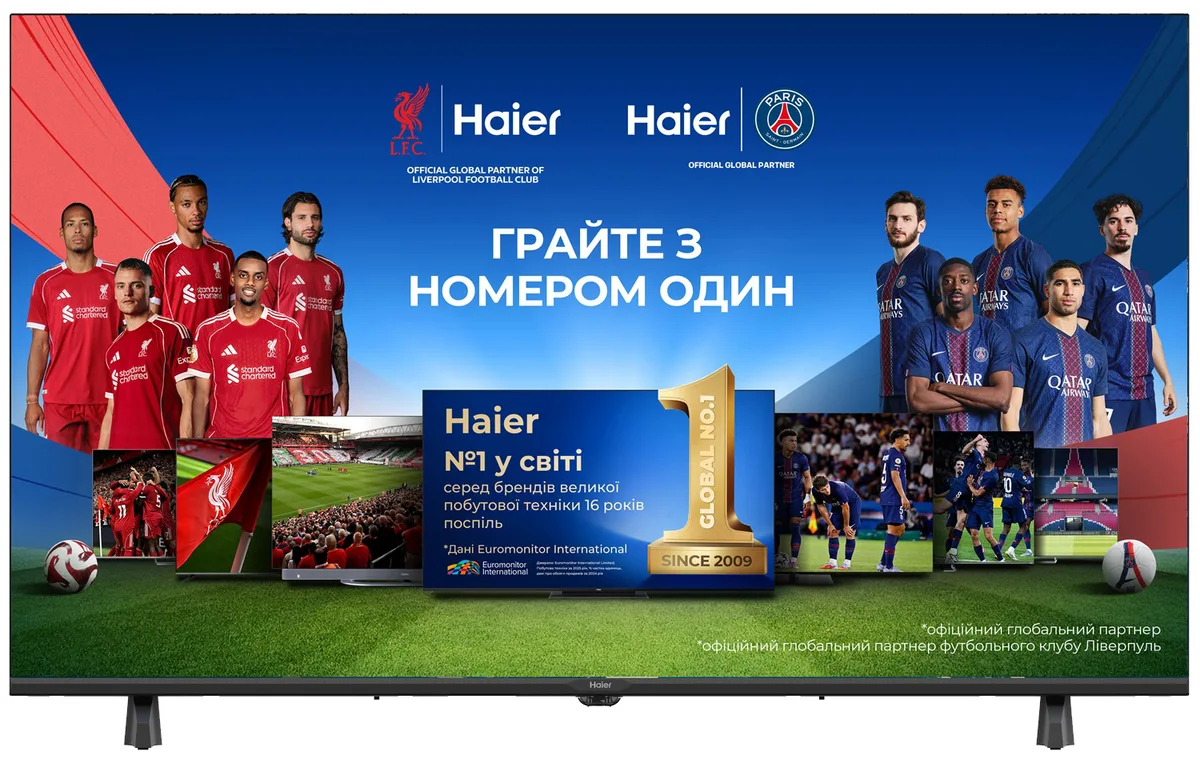LED-телевізор Haier Smart 55 дюймів чорний 3840x2160 300 кд/м2