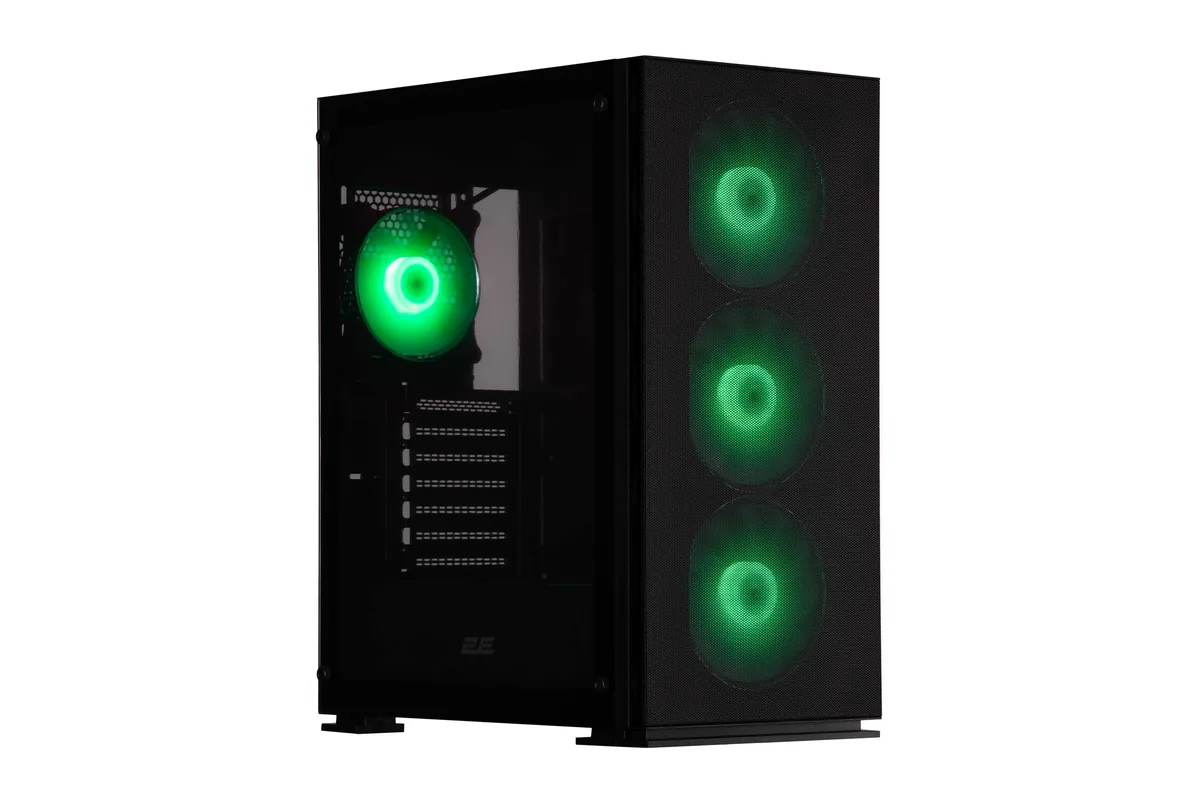 Корпус 2E GAMING Virtus Neo G3301N без БЖ 2xUSB3.0, 1xUSB2.0, 3x140мм ARGB, 1x120мм ARGB,  VGA 340мм, LCS ready, контролер з пультом, TG Side Panel, ATX, чорний