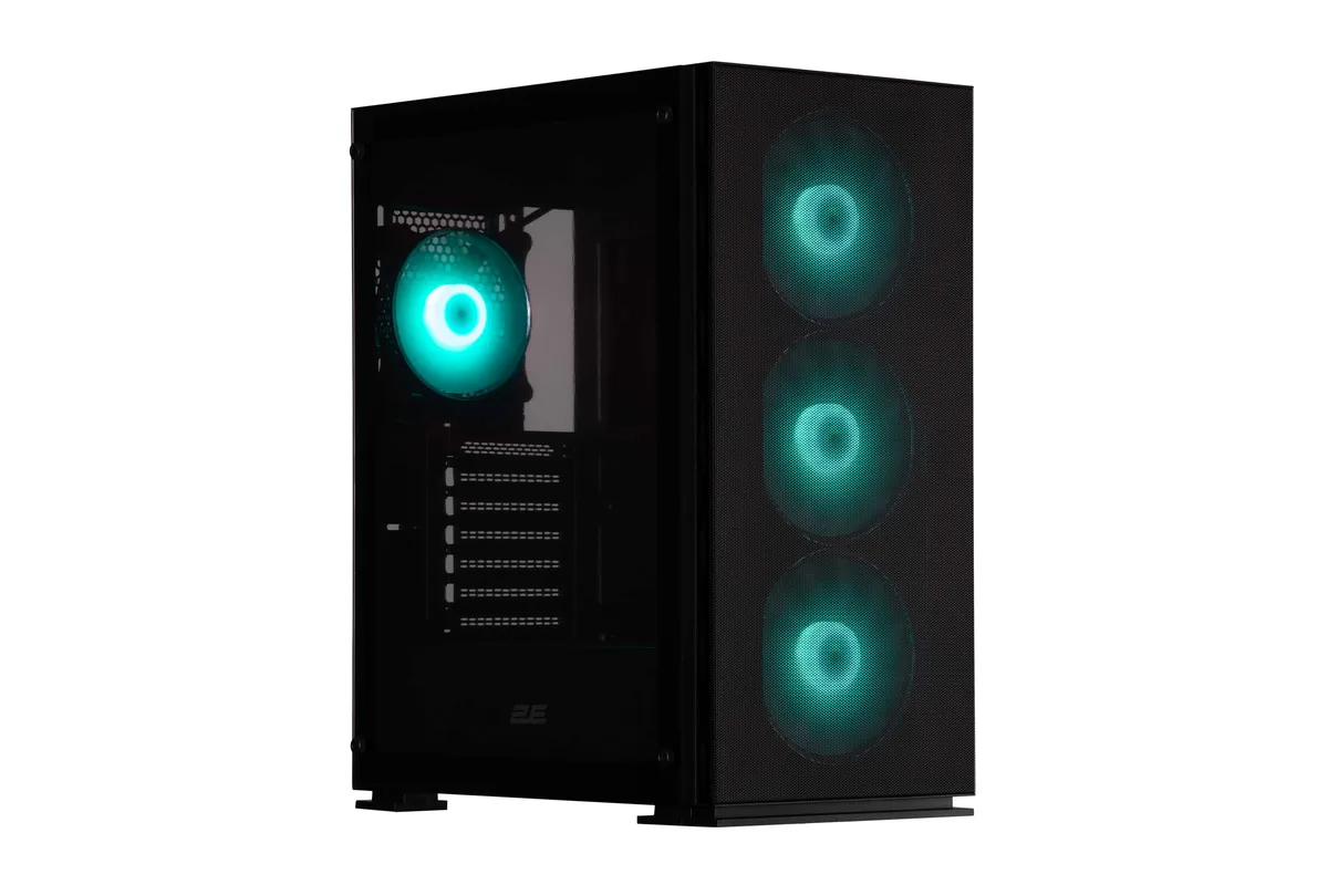 Корпус 2E GAMING Virtus Neo G3301N без БЖ 2xUSB3.0, 1xUSB2.0, 3x140мм ARGB, 1x120мм ARGB,  VGA 340мм, LCS ready, контролер з пультом, TG Side Panel, ATX, чорний