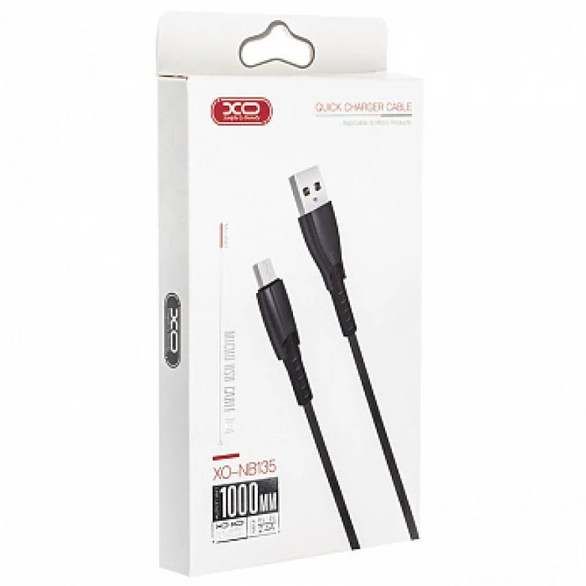 Кабель USB XO тканинний Micro 1м 2.4A графіт