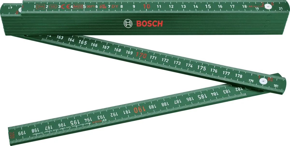 Складна рулетка Bosch, пластиковий корпус, 2000 мм.