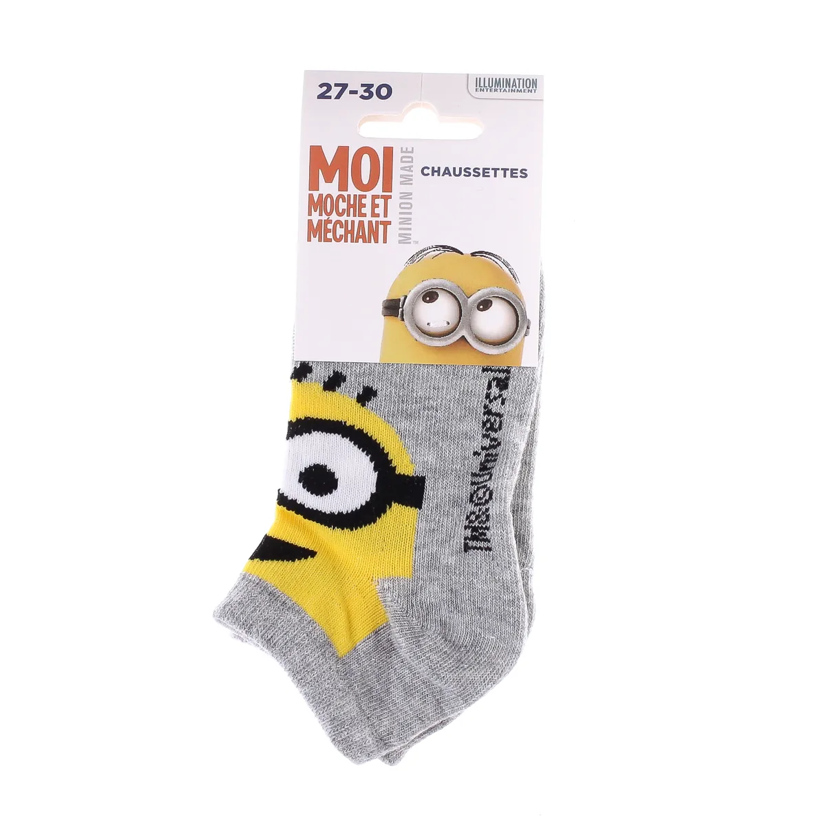 Шкарпетки MINIONS 55% бавовна 31-34 світло-сірі