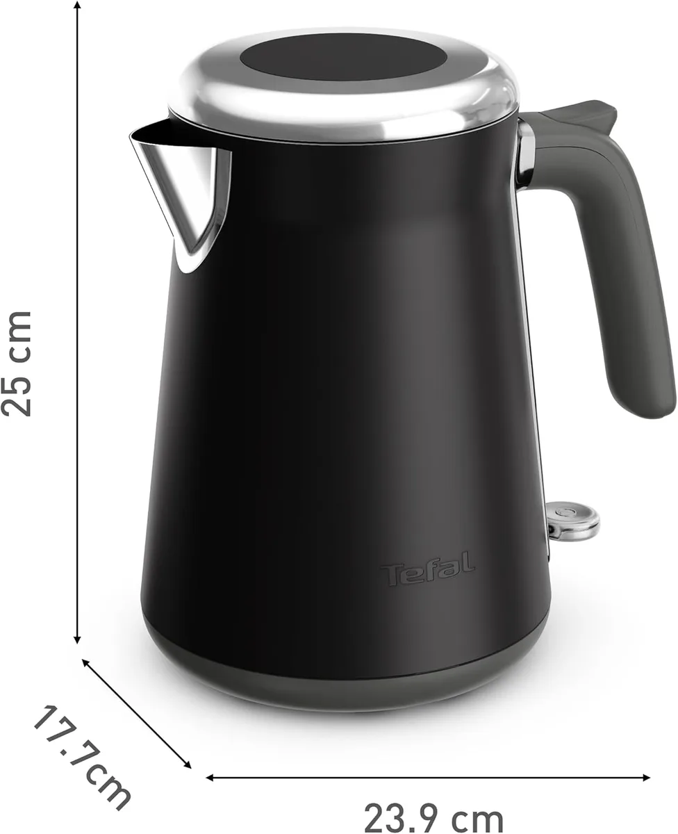 Електрочайник Tefal Collection 1.68л, Strix, з нержавіючої сталі, чорного кольору.