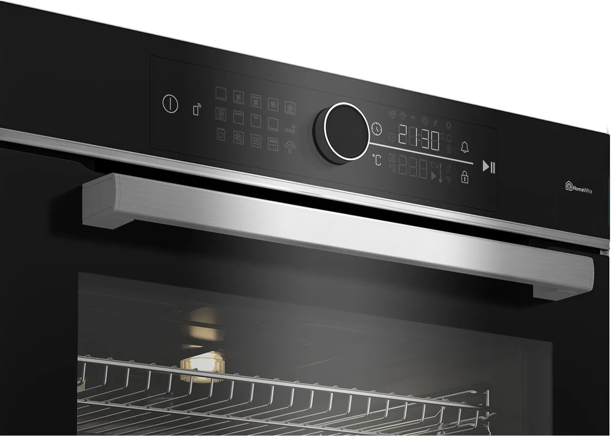 Электрический духовой шкаф Beko, 72 л, класс энергоэффективности A+, с дисплеем, конвекционным обогревом, телескопическими направляющими, функцией пара, из нержавеющей стали