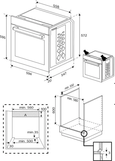 Электрический духовой шкаф Beko, 72 л, класс энергоэффективности A+, с дисплеем, конвекционным обогревом, телескопическими направляющими, функцией пара, из нержавеющей стали