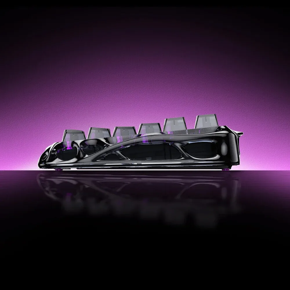 Клавіатура механічна GravaStar Mercury V75 Lite 80keys, Magnetic Blackcore, USB-A, RGB, Transparent Black